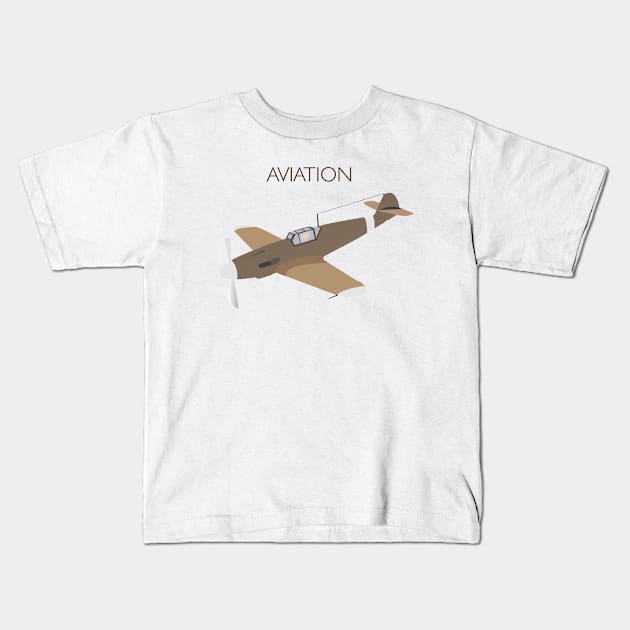 German WWII BF109 Military Airplane Fighter Kids T-Shirt by NorseTech